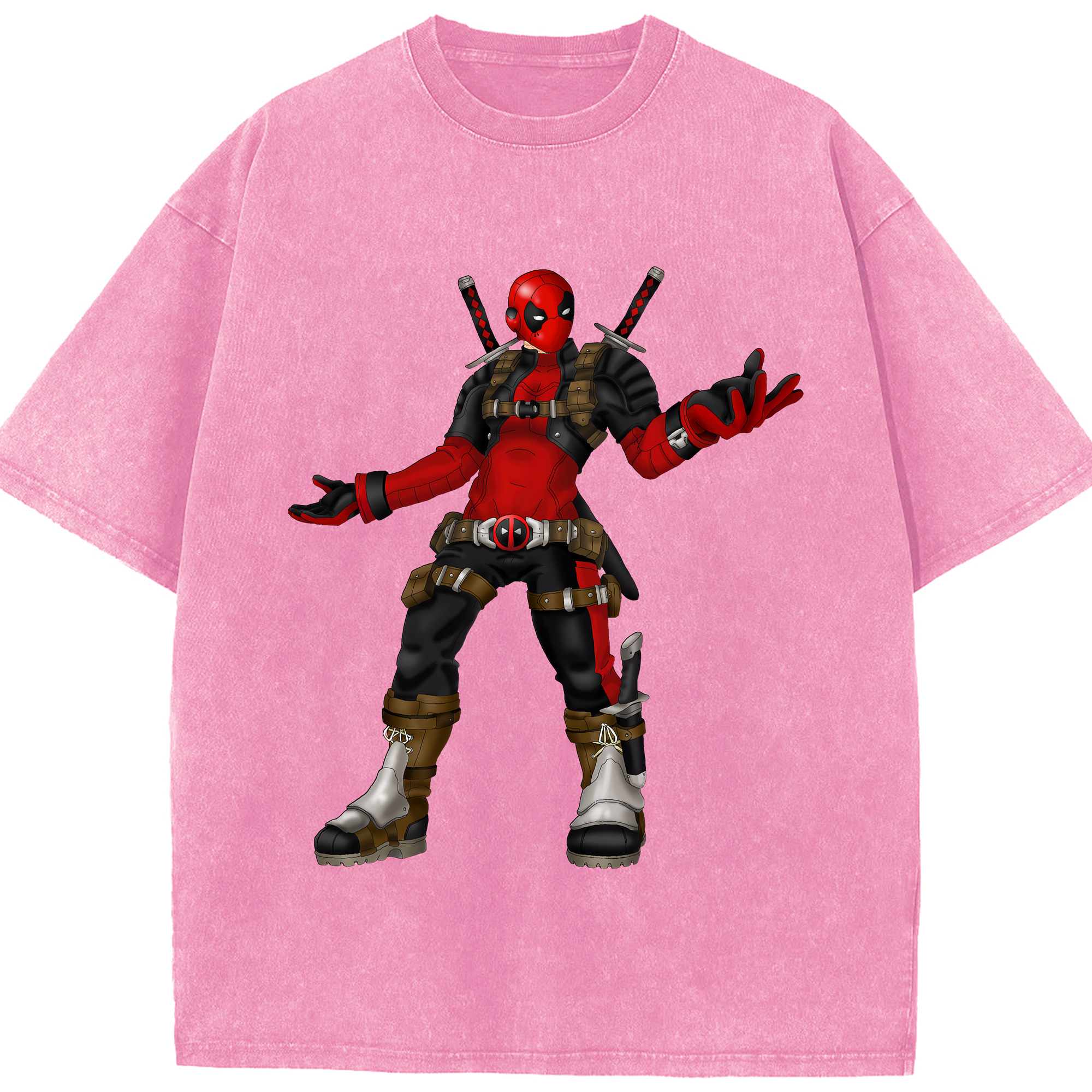 （画像用） Deadpool デッドプール 綿100% ヴィンテージ風 半袖Tシャツ（フロントプリント）